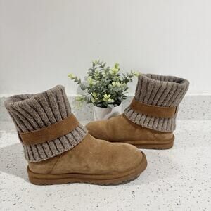 Ugg Women's Cambridge Boots Brown Knit Suede Size 8